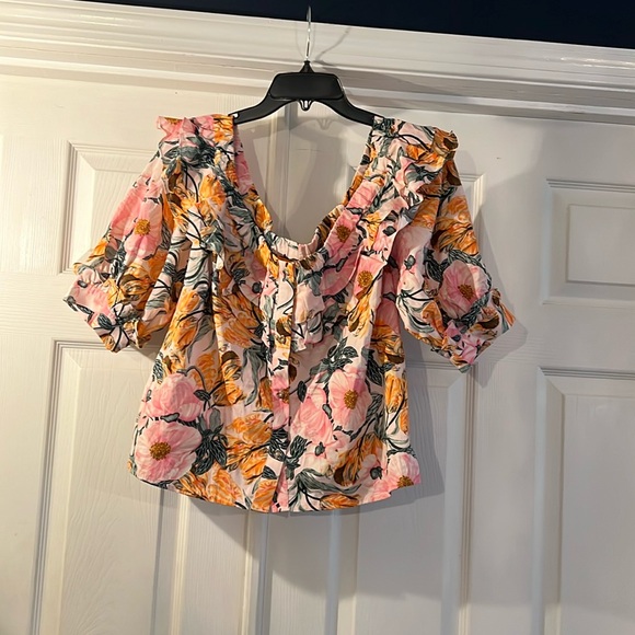 NWT Anthropologie floral top off the shoulder boho top - Picture 4 of 5